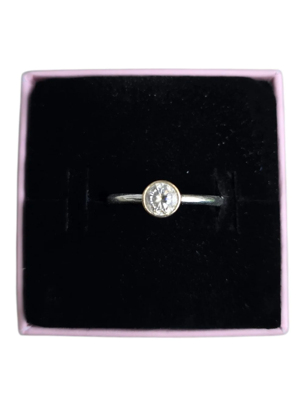 Genuine Pandora 14kt Gold & Sterling Silver Petite Halo Ring. Size 52. - Picture 2 of 5